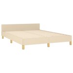 vidaXL Cadre de lit avec tête de lit Crème 140x190 cm Tissu