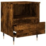 vidaXL Table de chevet chêne fumé 40x35x50 cm bois d’ingénierie