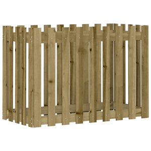 vidaXL Lit surélevé de jardin design de clôture bois de pin imprégné