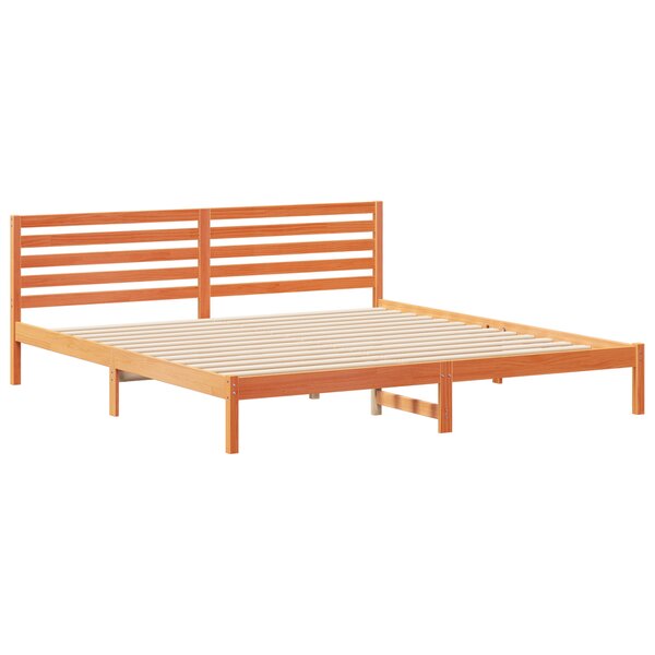 vidaXL Cadre de lit Marron cire 180 x 210 cm Bois massif en pin