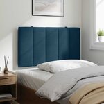 vidaXL Coussin de tête de lit Hanko bleu 90 cm velours