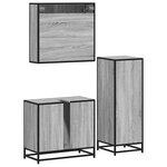 vidaXL Ensemble de meubles de salle de bain 3 Pièces Sonoma gris