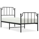 vidaXL Cadre de lit métal sans matelas avec pied de lit noir 80x200 cm