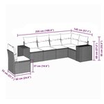vidaXL Salon de jardin 6 Pièces avec coussins noir résine tressée
