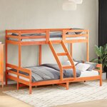 vidaXL Lit superposé sans matelas 80x200/140x200 cm bois massif