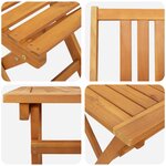 Ensemble Bistro de Jardin Pliable 4 Pièces en Bois Massif d'Acacia vidaXL