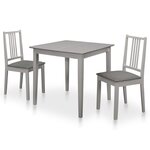 vidaXL Mobilier de salle à manger 3 Pièces MDF Gris