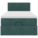 vidaXL Cadre de lit ottoman avec matelas vert foncé 80x200 cm velours