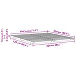 vidaXL Cadre de lit surélevé Marron cire 200 x 220 cm
