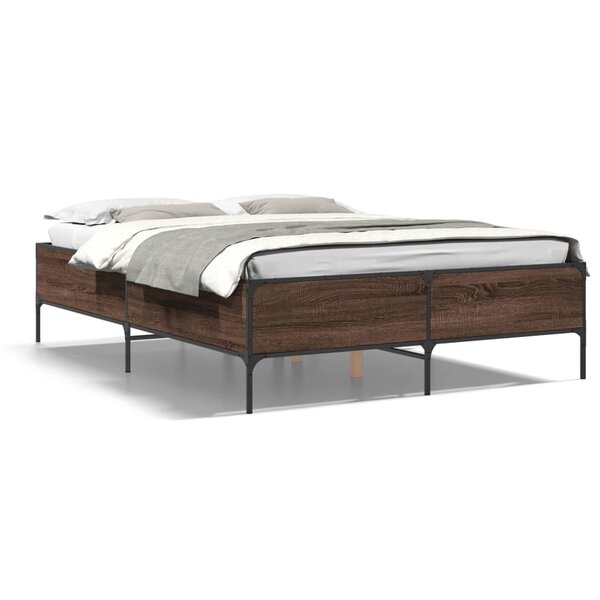 vidaXL Cadre de lit sans matelas chêne marron 140x200 cm