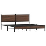 vidaXL Cadre de lit en métal sans matelas chêne marron 160x200 cm