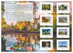 Collector 8 timbres - Canal du Midi - Un joyau inscrit à L'UNESCO depuis 30 ans - Lettre Verte
