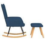 vidaXL Chaise à bascule avec repose-pied Bleu Tissu