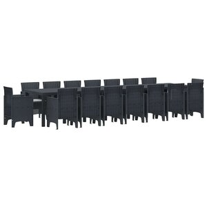 vidaXL Ensemble de salle à manger de jardin avec coussins 17 Pièces