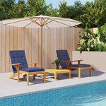 vidaXL Coussin d'extérieur 2 Pièces Bleu marine 180 x 55 x 7 cm Tissu