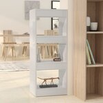 vidaXL Bibliothèque/séparateur de pièce blanc brillant bois ingénierie