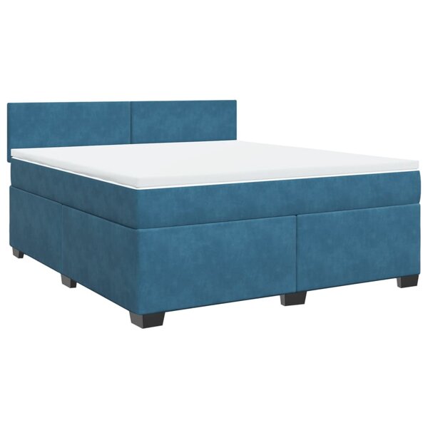 vidaXL Sommier à lattes de lit et matelas bleu 180x200 cm velours