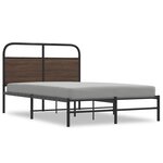 vidaXL Cadre de lit sans matelas 135x190 cm chêne marron