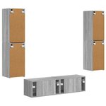 vidaXL Ensemble meuble TV 6 Pièces Gris Sonoma Bois d'ingénierie