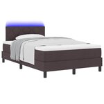 vidaXL Lit à ressorts avec matelas Marron foncé 120 x 190 cm tissu