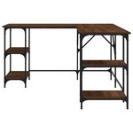 Bureau table poste de travail meuble d'ordinateur informatique étude chêne 139 x 139 x 75 cm bois d'ingénierie brun 02_0023609