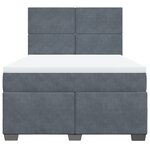 vidaXL Sommier à lattes de lit et matelas Gris foncé 140x200cm Velours