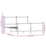 vidaXL Cadre de lit en métal sans matelas chêne marron 137x190 cm