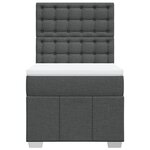 vidaXL Sommier à lattes de lit avec matelas Gris foncé 80x200 cm Tissu