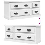 vidaXL Meuble TV blanc 100x35 5x45 cm bois d'ingénierie