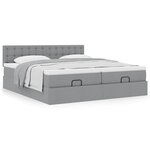 VidaXL Cadre de lit ottoman et matelas gris clair 160x200cm tissu
