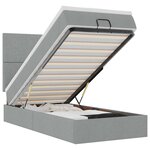 vidaXL Lit ottoman avec matelas et LED Gris clair 80x200cm tissu