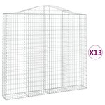 vidaXL Paniers à gabions arqués 13 Pièces 200x30x180/200 cm Fer galvanisé