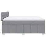 vidaXL Sommier à lattes de lit avec matelas Gris clair 180x200cm Tissu
