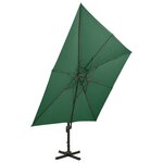 vidaXL Parasol de jardin en porte-à-faux avec double toit vert