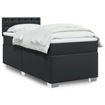 vidaXL Sommier à lattes de lit avec matelas Noir 100x200 cm Similicuir