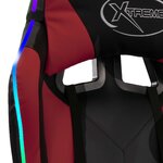 vidaXL Fauteuil de jeux vidéo avec LED RVB Bordeaux et noir Similicuir