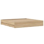 vidaXL Cadre de lit à tiroirs chêne sonoma 160x200cm bois d'ingénierie