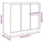 vidaXL Buffet chêne artisanal 85x34x76 cm bois d'ingénierie