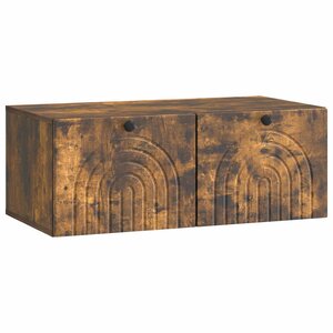 vidaXL Meuble TV mural Chêne fumé 78 5 x 41 x 30 cm Bois d'ingénierie