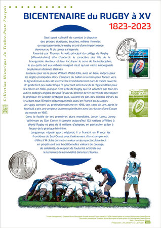 Document philatélique - Bicentenaire du rugby à XV