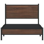 vidaXL Cadre de lit en métal sans matelas chêne marron 107x203 cm