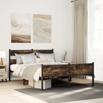 vidaXL Cadre de lit sans matelas chêne fumé 140x200 cm bois ingénierie