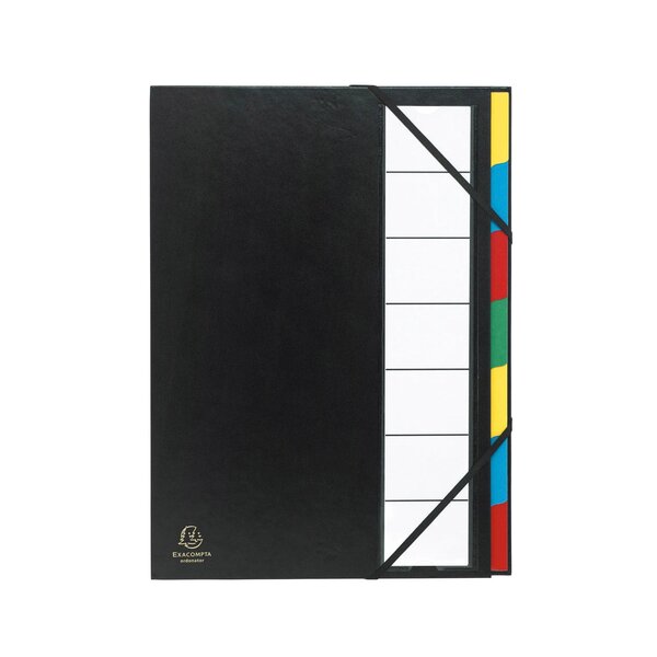 Trieur Rigide Ordonator Dos Extensible 7 Compartiments Noir - Noir - X 6 - Exacompta