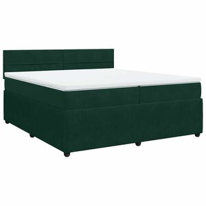 vidaXL Sommier à lattes de lit et matelas Vert foncé 200x200cm Velours