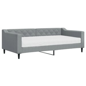 vidaXL Lit de jour avec matelas gris clair 90x190 cm tissu