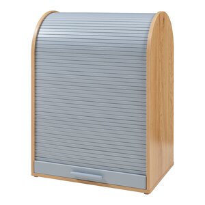 Armoire de bureau 80 x 60 x 40 cm étagère meuble de rangement basse meuble de rangement à rideau bambou gris 03_0008865