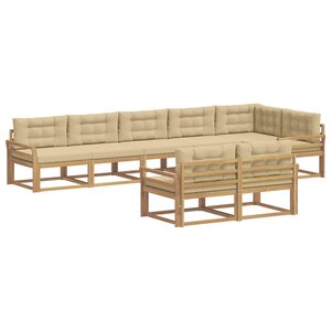 vidaXL Ensemble de canapés d'extérieur 6 pc Blanc et Beige Polyester