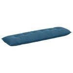 vidaXL Coussin de Dos Bleu 180 x 50 cm Tissu en velours côtelé