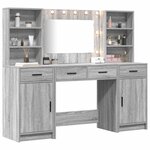 vidaXL Ensemble de Coiffeuse 3 Pièces Sonoma gris Bois d'ingénierie