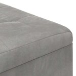 vidaXL Pouf de rangement Gris clair 80 x 80 x 45 cm Velours